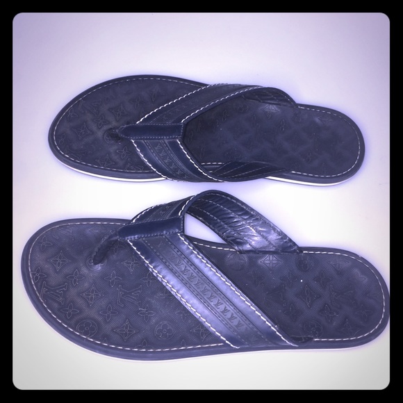 Louis Vuitton Thong Sandals Blue 